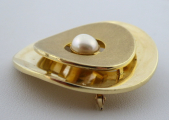 Zlatá kulatá brož s perlou (4).JPG
