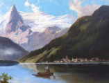 Pohled na Alpské jezero s městečkem (3).JPG