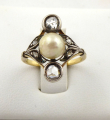 Secesní zlatý prsten s diamanty a mořskou perlou (2).JPG