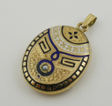 Otevírací zlatý medailon s emailem a perličkou (1).JPG