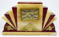 Art deco hodiny ze zlatého a červeného onyxu - Paříž (2).JPG