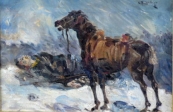 Raněný voják s koněm