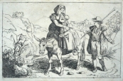 Gaetano Cottafavi  - Žena s dítětem na oslu