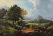 Romantická krajina s hradem 1870 - 1890