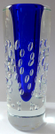 Větší váza s modrým středem a bublinkami - Jaroslav Svoboda