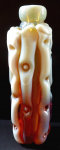 Autorská váza z ambrového mléčného opálového skla