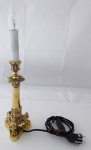 Mosazná stolní lampička, se svíčkou