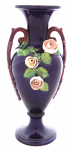 Modrá váza s reliéfními růžemi - Bloch, Dubí u Teplic
