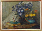 Eduard Světlík - Zátiší s květinami a knihou