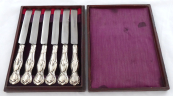Dekorativní stříbrné malé nože z období 1866 - 1880