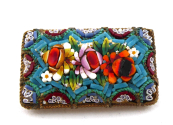 Brož s barevnými květinami - benátská mozaika