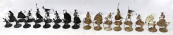 Luxusní stříbrné figurální šachy – 32 figurek