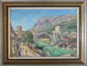 Uherek Richard - Pohled na Mostar s mostem