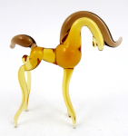 Železnobrodské sklo - Koník z jantarového skla