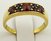 Zlacený stříbrný prsten s granáty - Granát Turnov