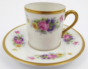 Rosenthal - Moka šálek s kytičkami a zlacením