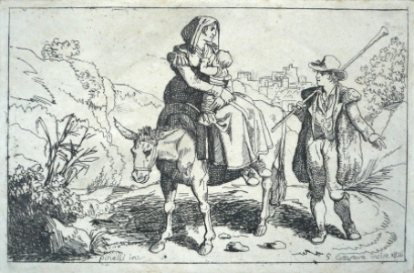 Žena s dítětem na oslu