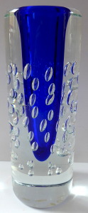 Větší váza s modrým středem a bublinkami - Jaroslav Svoboda (1).JPG