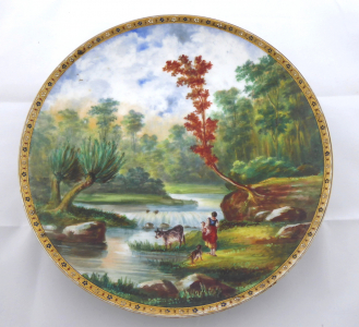 Ručně malovaný talíř s idylickou krajinou (1).JPG