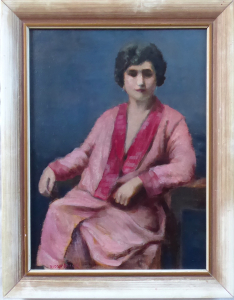 Rudolf Špillar - Sedící mladá dáma v růžovém (1).JPG
