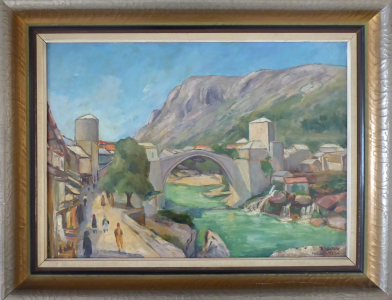 Richard Uherek - Pohled na Mostar s mostem (1).JPG