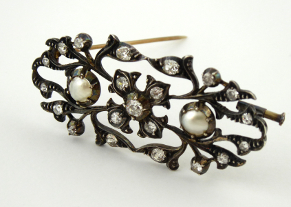 Secesní brož s perletí a diamanty - 1,40 ct (1).JPG
