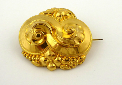 Zlacená brož - biedermeier (1).JPG