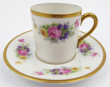 Moka šálek s kytičkami a zlacením - Rosenthal (1).JPG